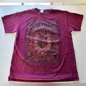 Used Behemoth men’s T Shirt large maroon good condition 100% cotton